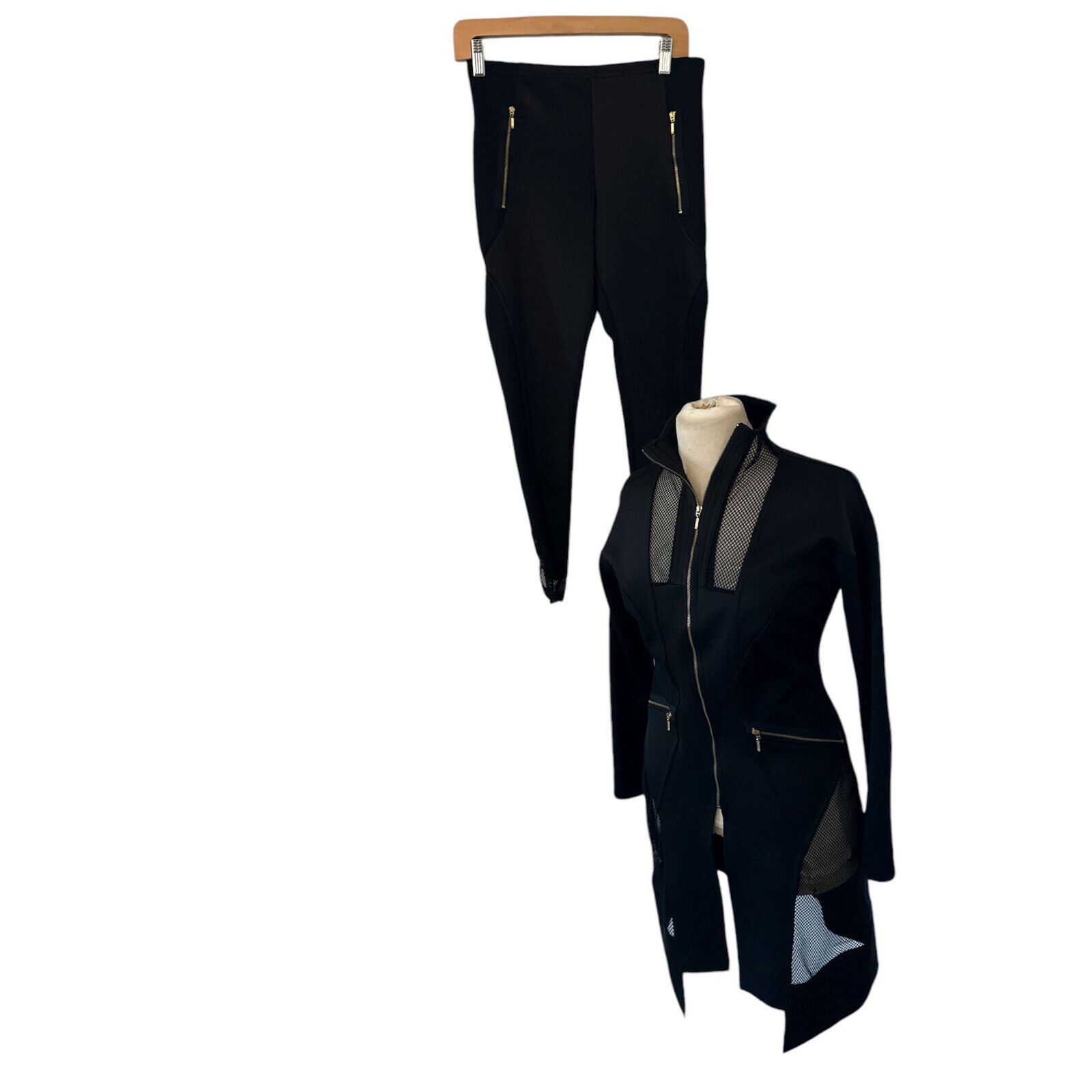 VINTAGE Y2K 90S ZONE BLEUE PANTS SUIT SET SZ S/M
