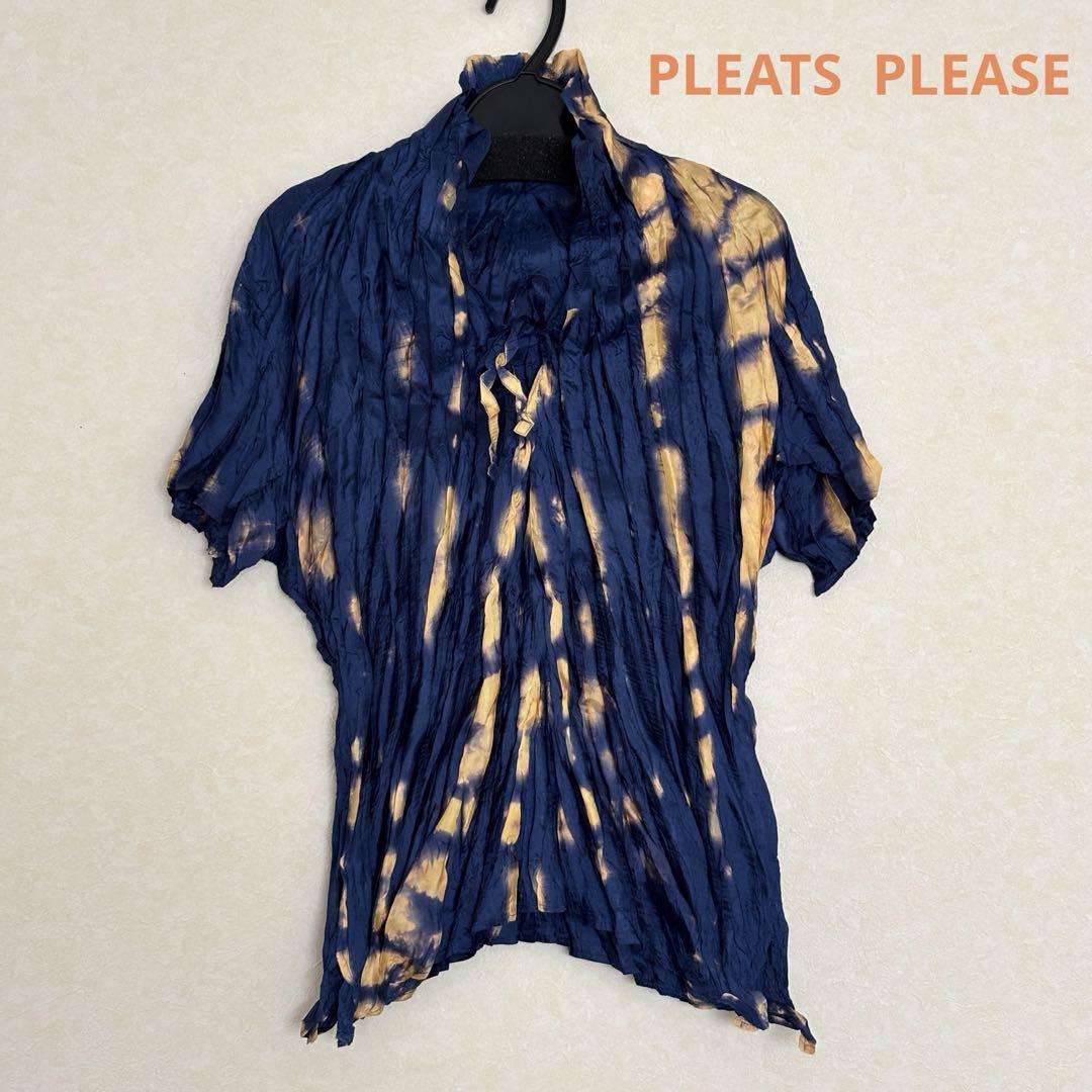 Pleats Please, Half-Sleeve T-Shirt, Navy, Size L