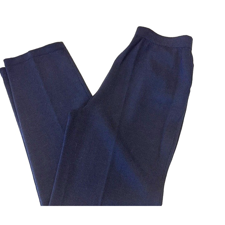 St John Womens Santana Knit Pleated Pants Blue elastic waist sz 10 29x29 Pull on