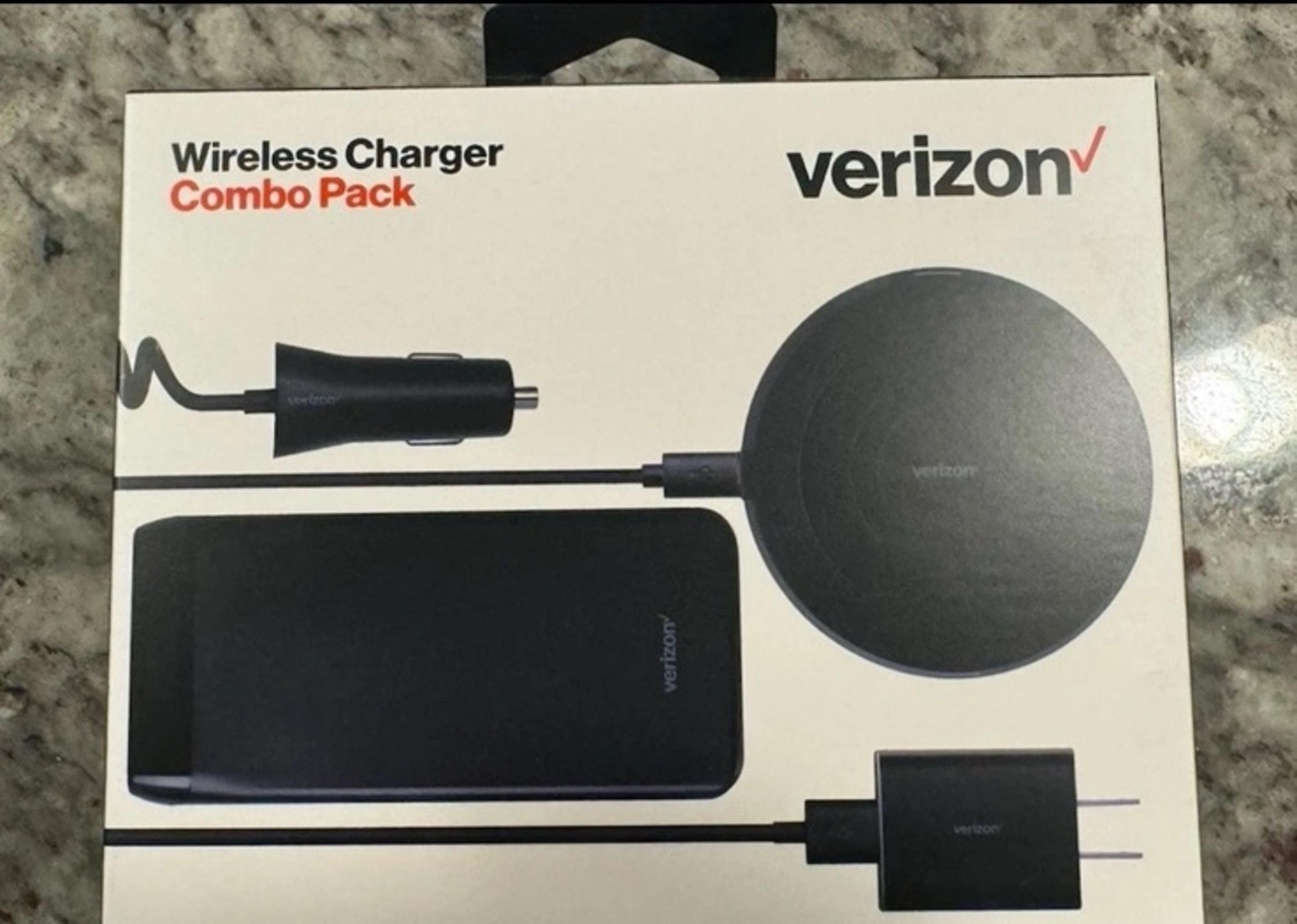 OEM Verizon MFi-Certified iPhone Car Charger, Wireless Charger, Power Bank Combo