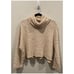 FREE PEOPLE Beige Turtleneck Oversized Knit Sweater