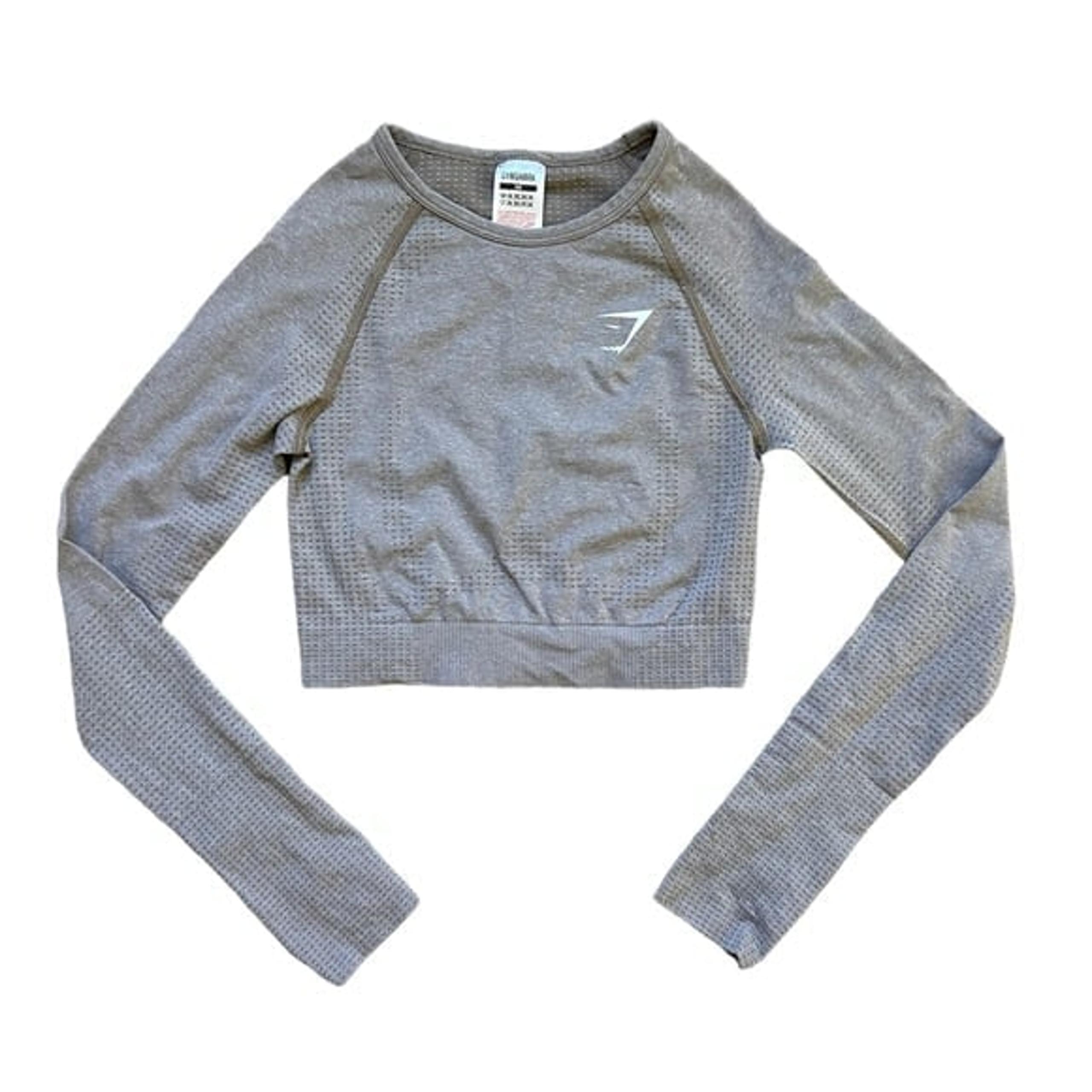 Gymshark Long Sleeve Crop Top Taupe Brown Tan Women’s Size XS