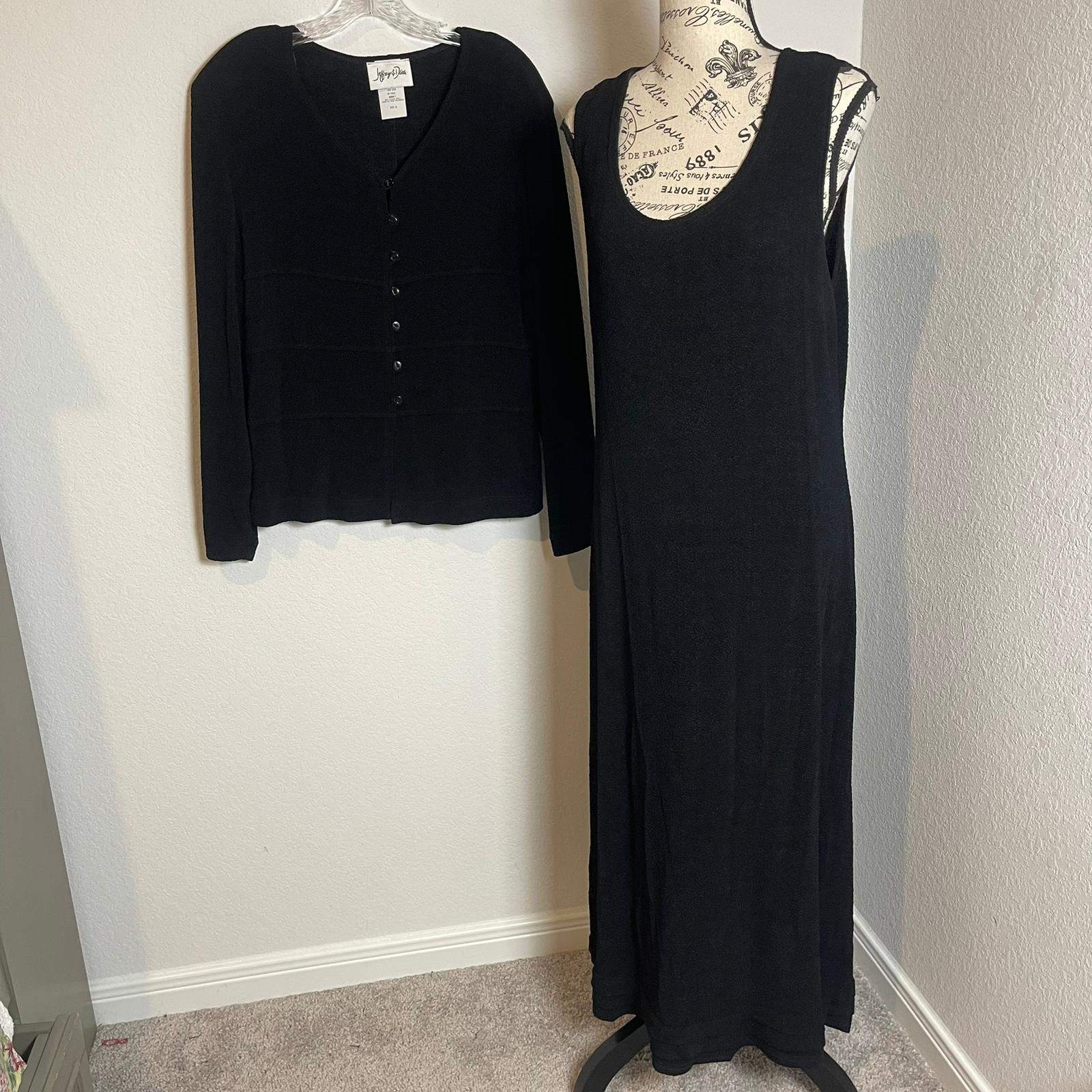 Jeffrey & Dara Knit Dress & Cardigan Set Sleeveless Maxi Dress Size 14