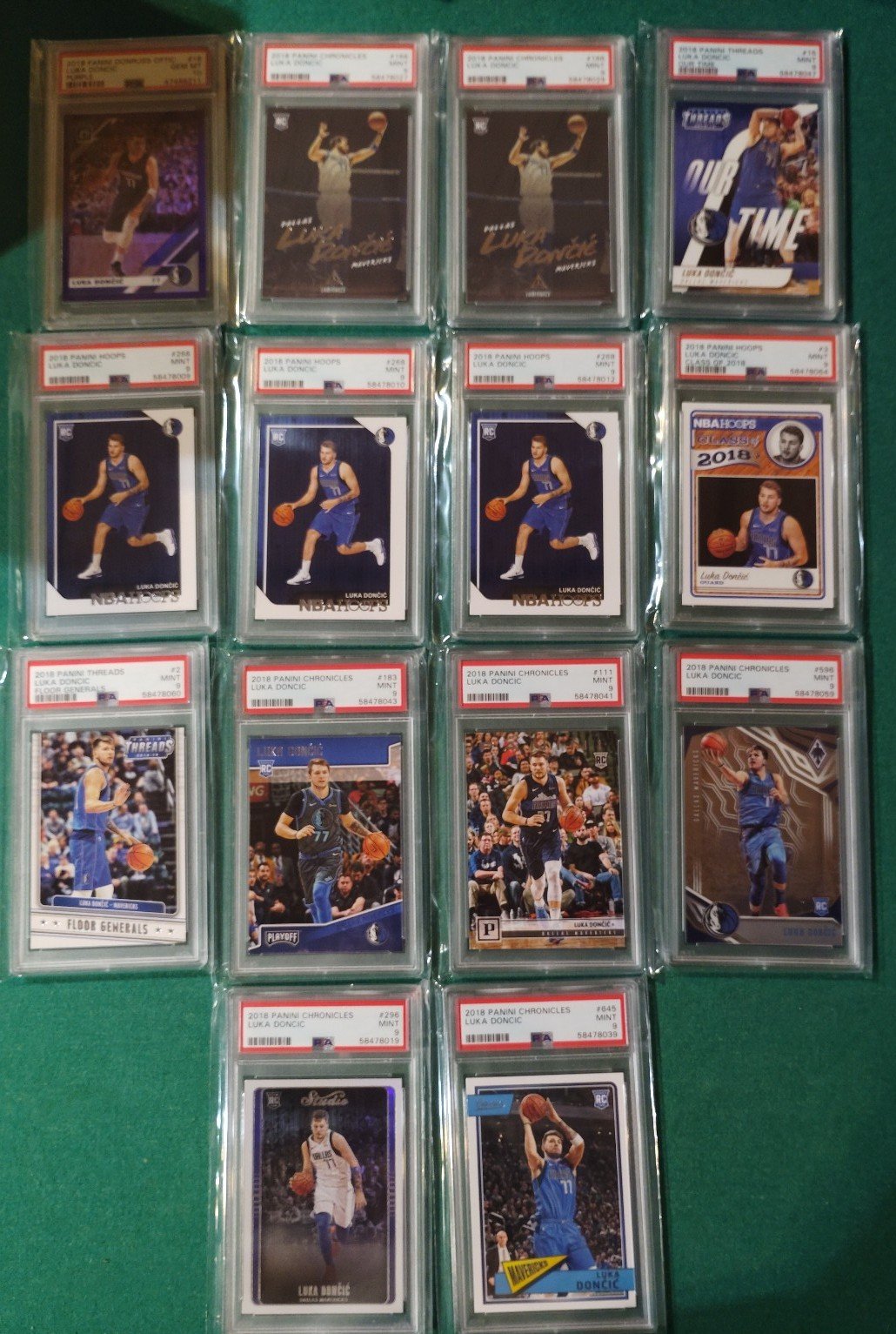 LUKA DONCIC working card lot of 14 graded cards all PSA Dallas Mavericks