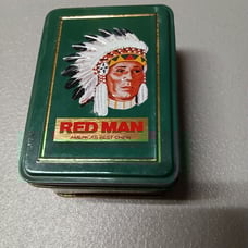 Red Man Playing Cards In Collectible Tin Double Deck Set Vintage RARE Pinkerton