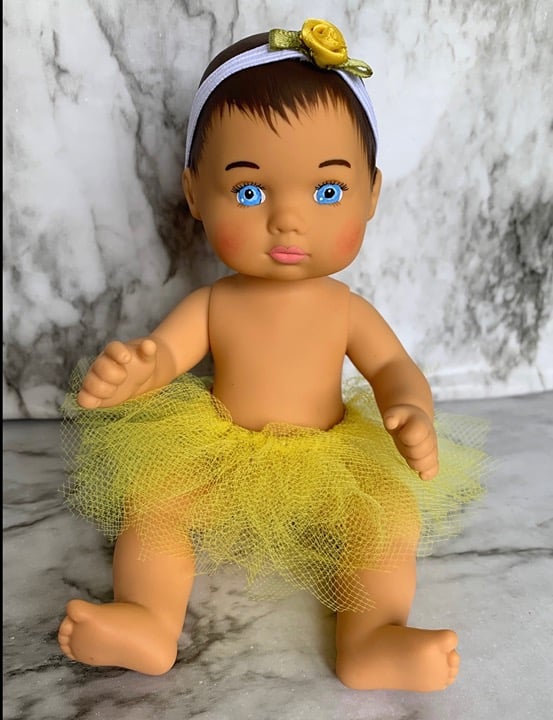 OOAK Custom Repainted American Girl Caring For Baby Doll, 8 inch mini, Trixie
