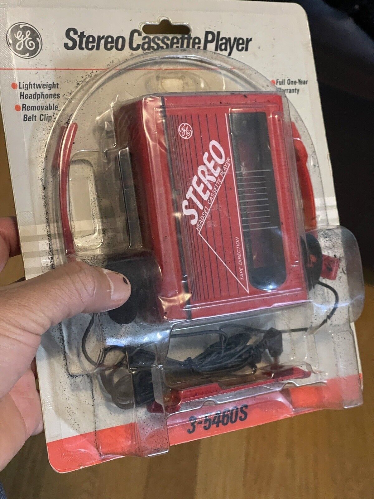 Vintage GE 3-5460s Stereo Headset Cassette Player New (sealed) WiRemovable Clip