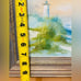 Signed Lighthouse Ocean Beach Nautical Painting Raw Pine Frame Vintage Lighthous