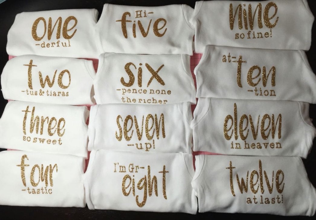 Baby monthly onesie