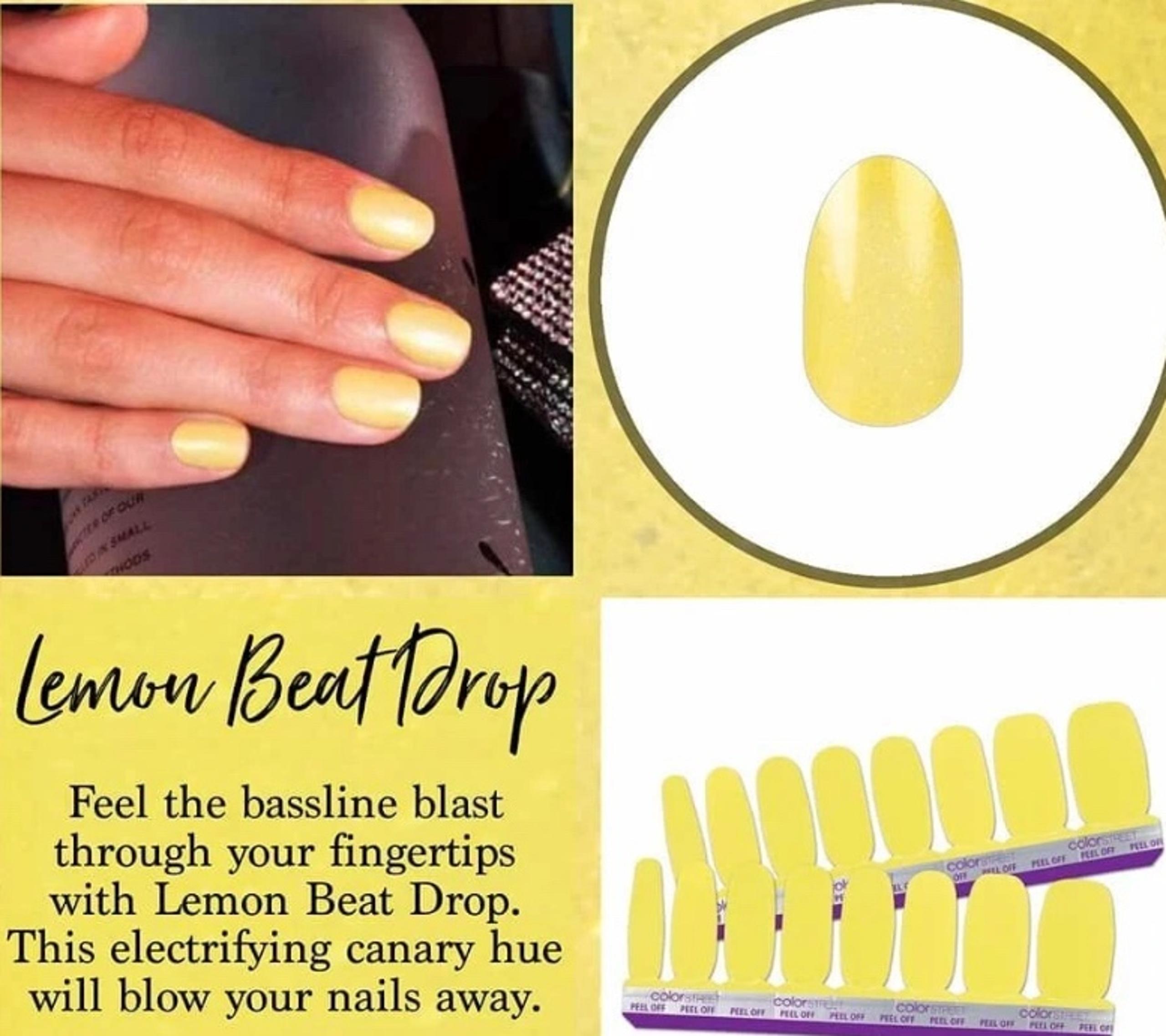 Lemon Beat Drop, NIP (1) Set Color Street Nail Polish Strips