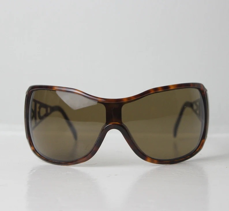 Y2K tortoise DKNY shield oversized sunglasses unisex shades