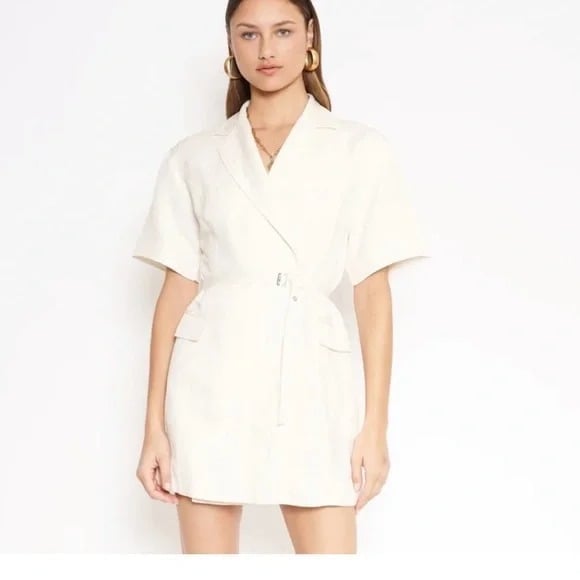 Lorenzo Short-Sleeve Belted Blazer Dress Jacket by 4SI3NNA nwt