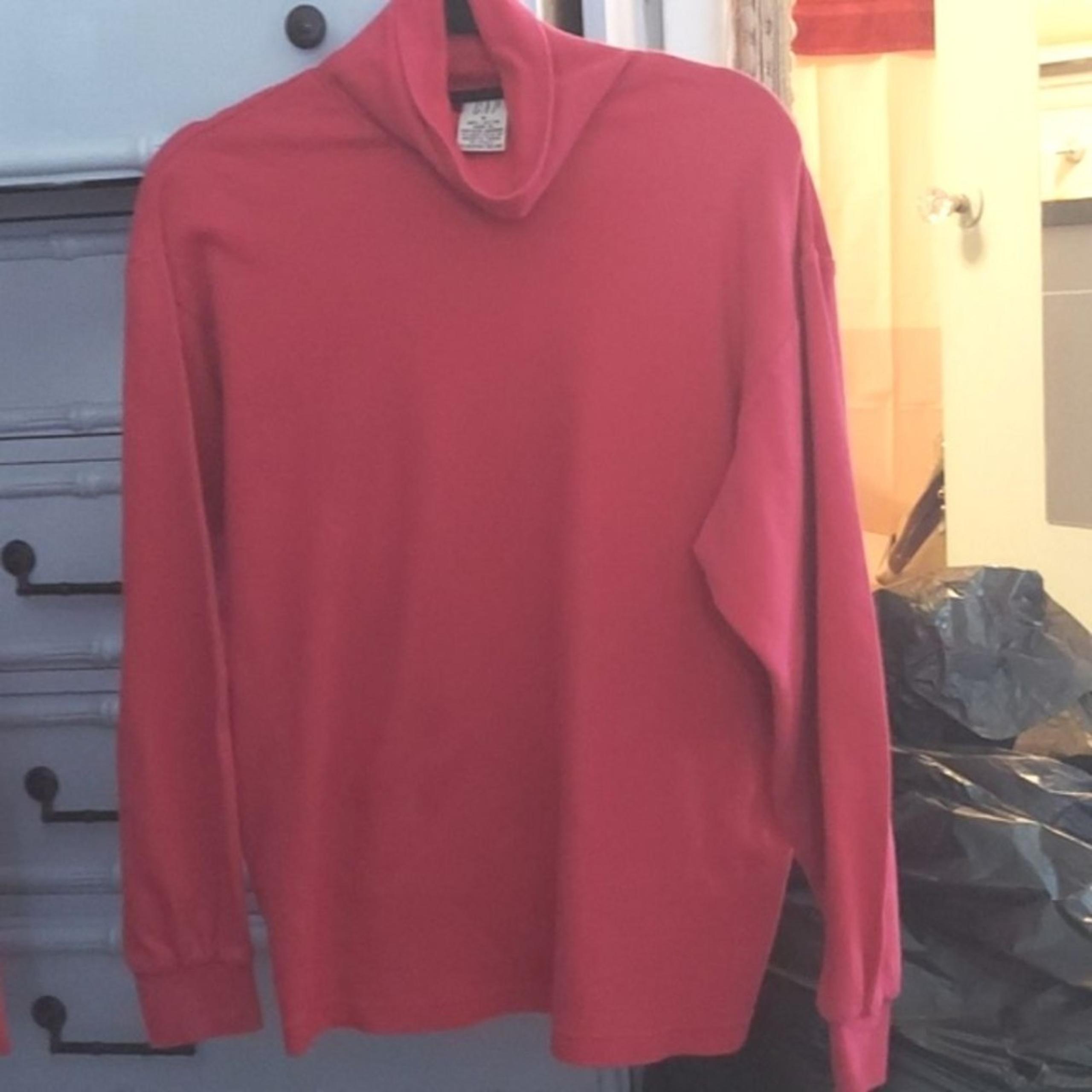 Vintage Women's Gap Pink Soft Oversized Cotton Turtleneck Sz M