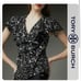Tory Burch size 6 Paint Splatter Front Zipper Closure Silk Blouse