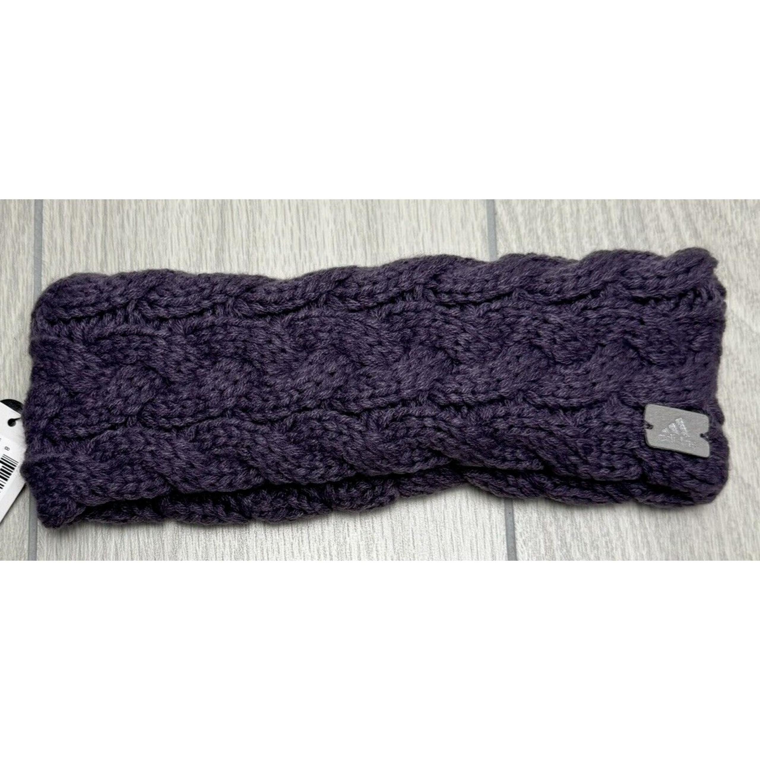adidas Women's Fashion Knit Headband Purple Fleece Lined NEW