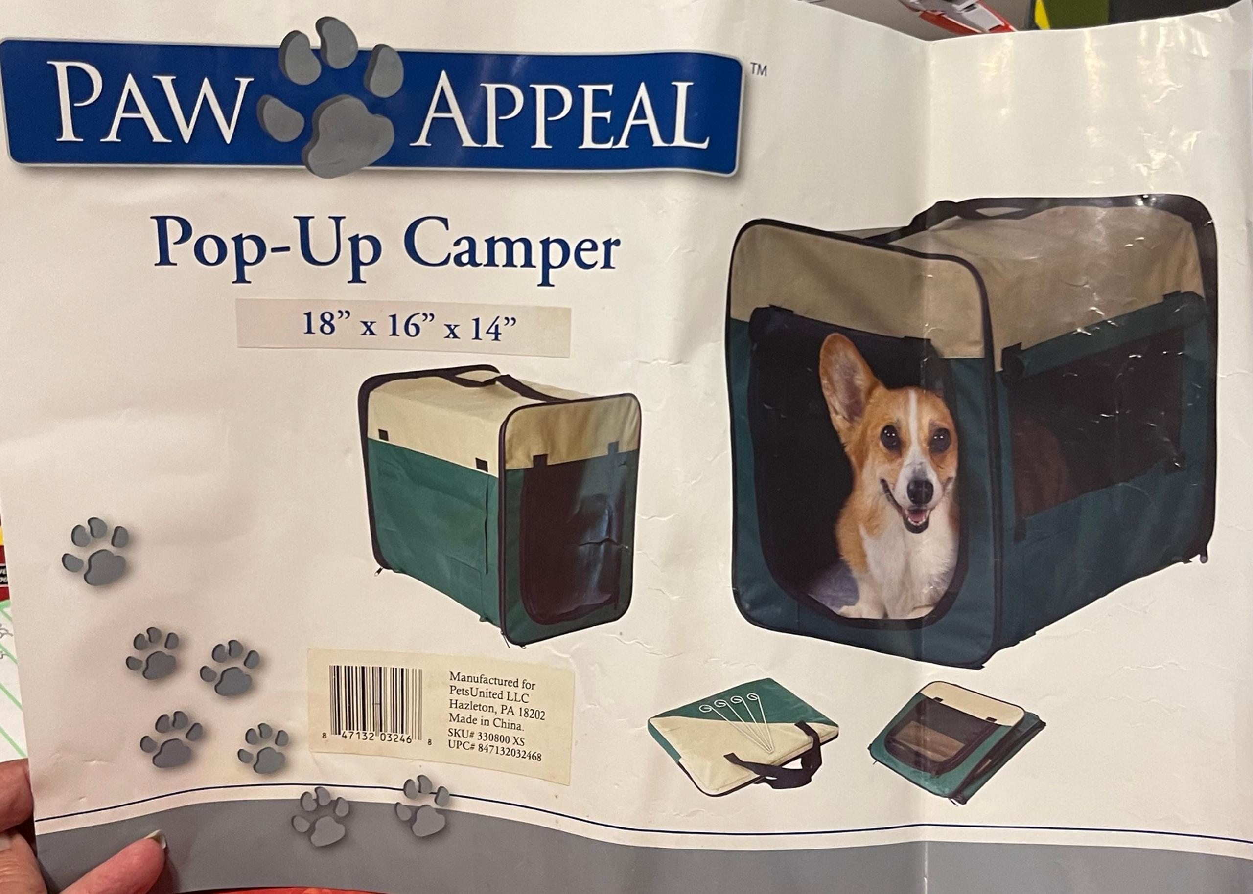 New Pet Pop Up Camper w/Case 18x16x14