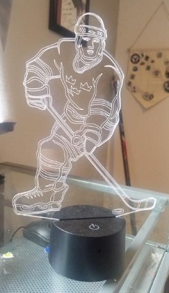 New 3D Night Lights Ice Hockey Athlete 3D Illusion Bedside Lamp 16 Colors