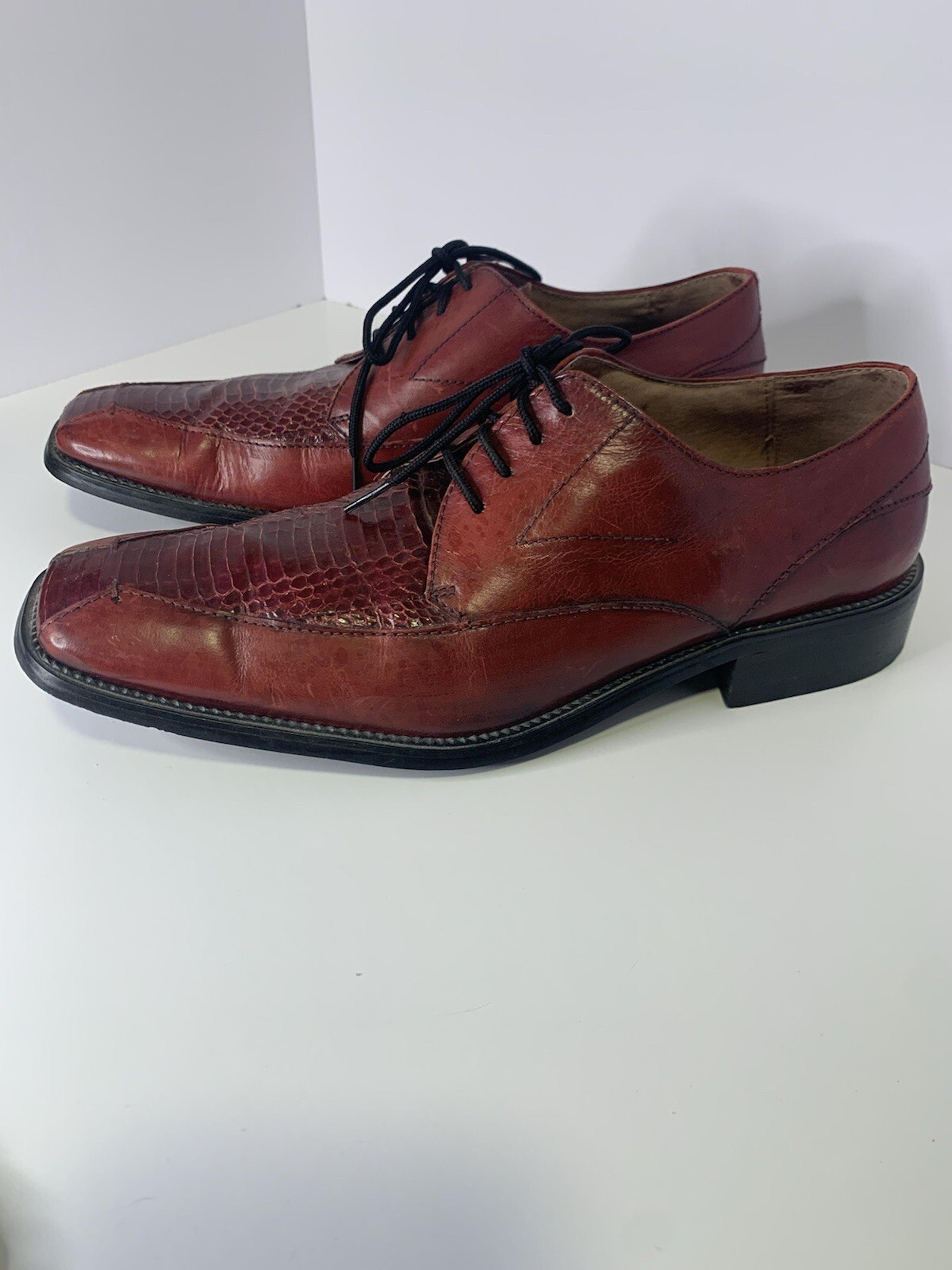 Stacy Adams Genuine Snake Skin Dress Shoes Oxford Formal Brown Mens Sz 10