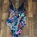 BCBG Maxazaria one piece women’s swimsuit bathing suit blue floral NEW SZ M