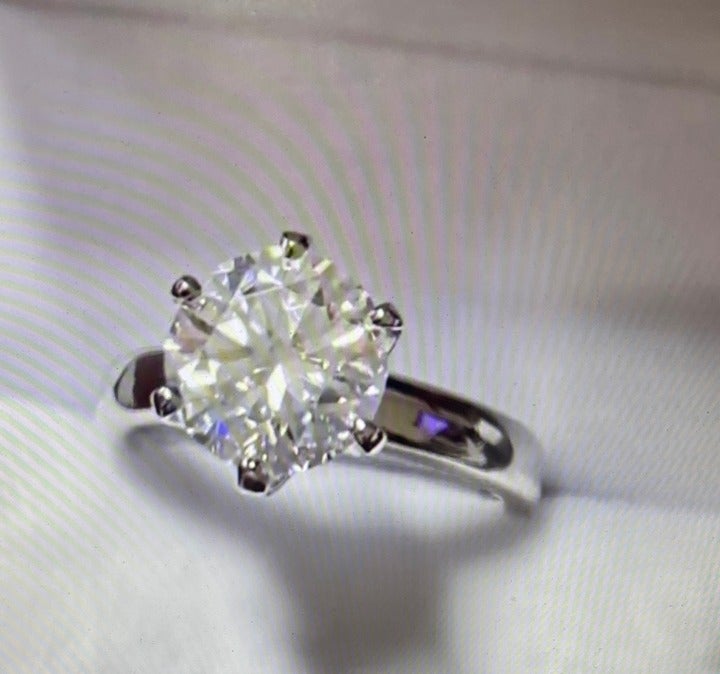 The Colleen Ring Series - NEO Moissanite 3CT Round DIAMOND CUT Engagement 7.5