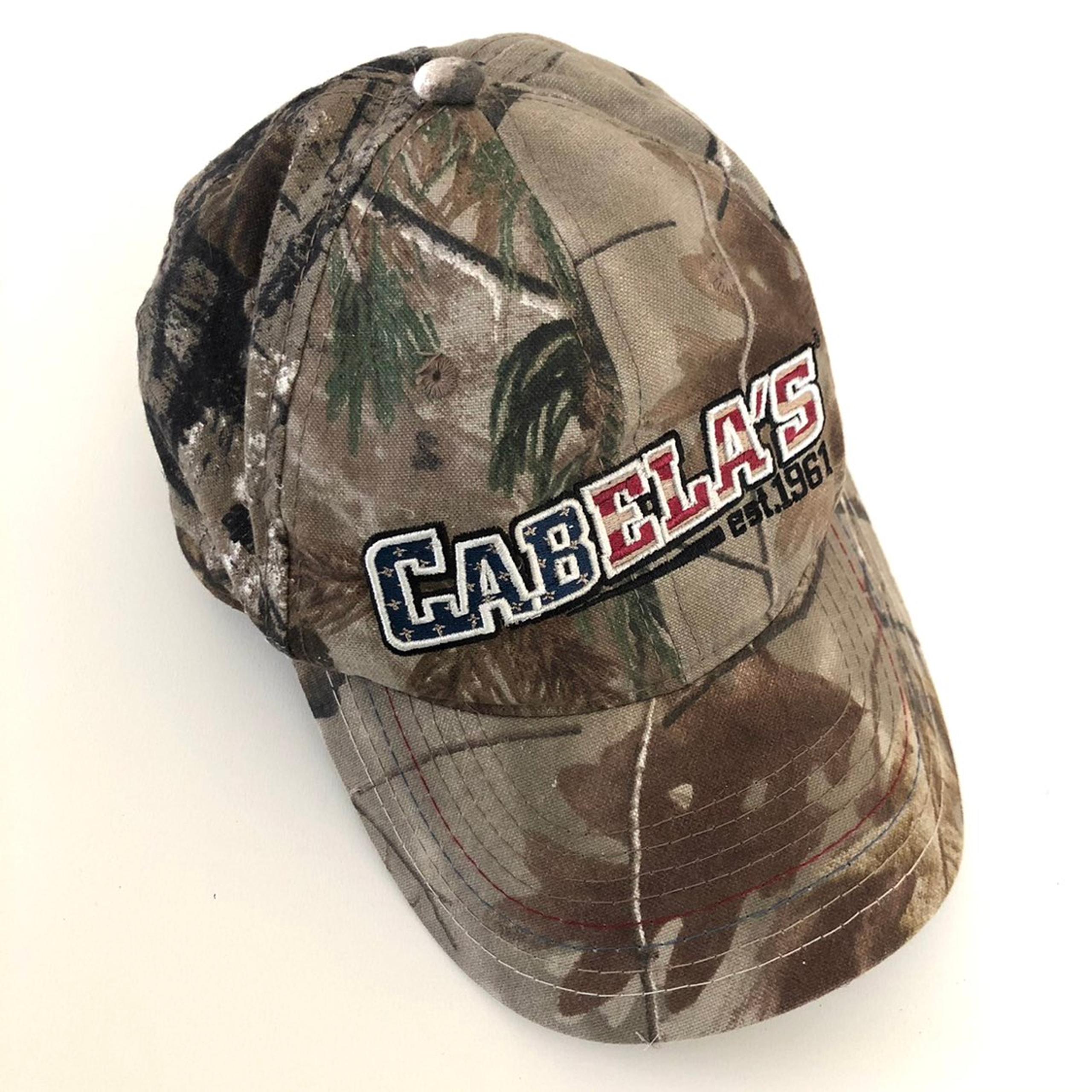 Cabela's Camo American Flag cap hat OS