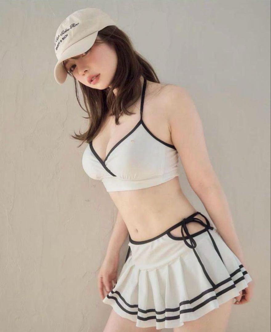 ファッション Brand New Andmary Coco Pleats Swimwear in White 水着・ラッシュガード