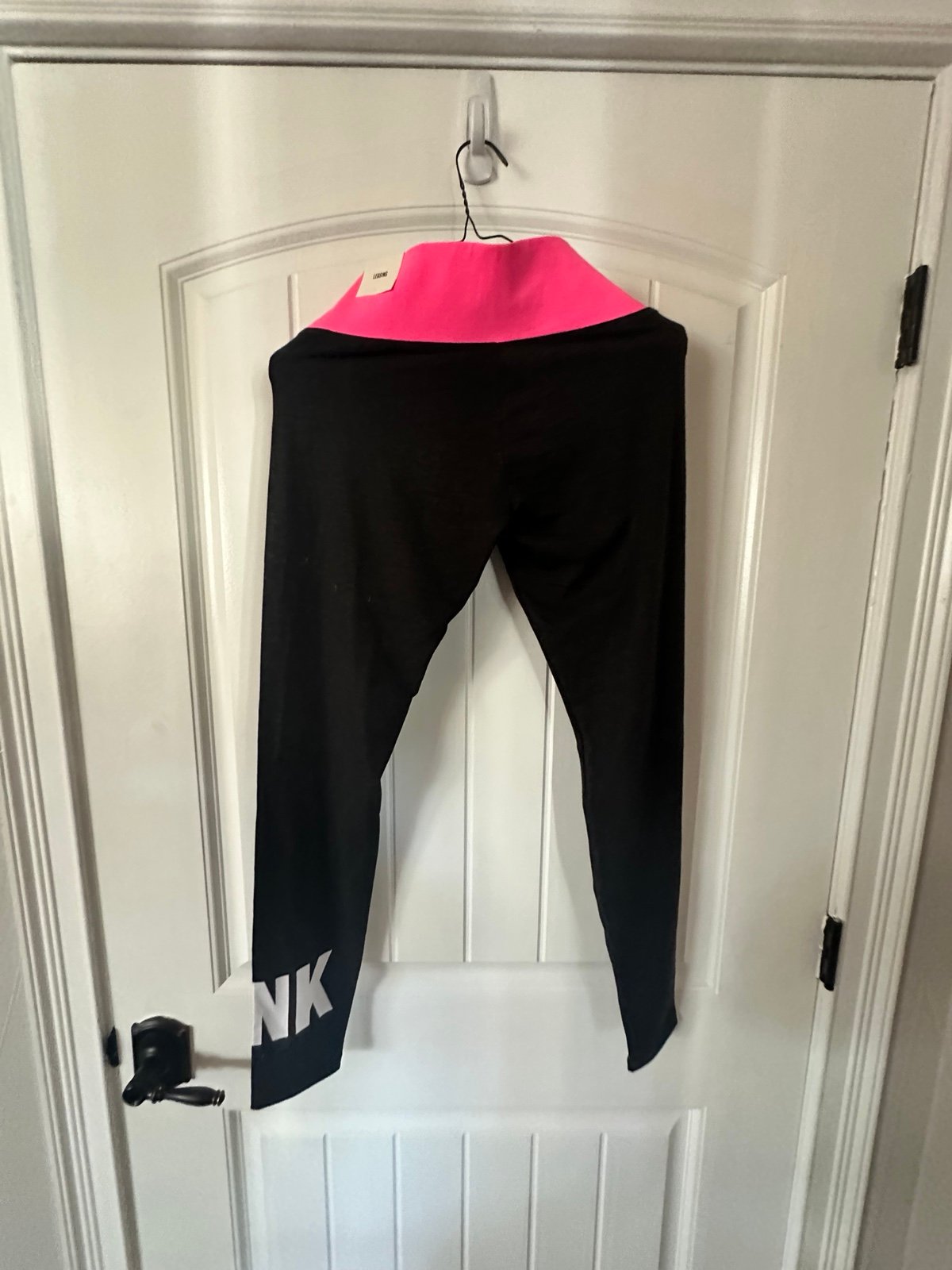 PINK victorias secret black leggings pink waist band Leggings Size M