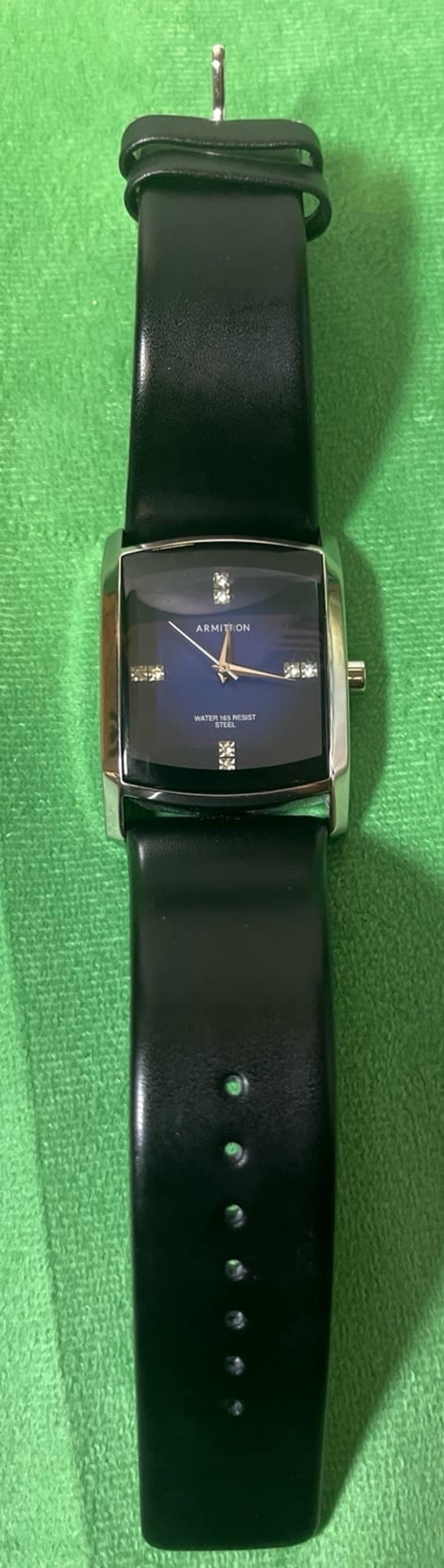 Armitron Men Tank Swarovski Crystal Acc Dress Quartz Analog Watch H28 20/4604SV