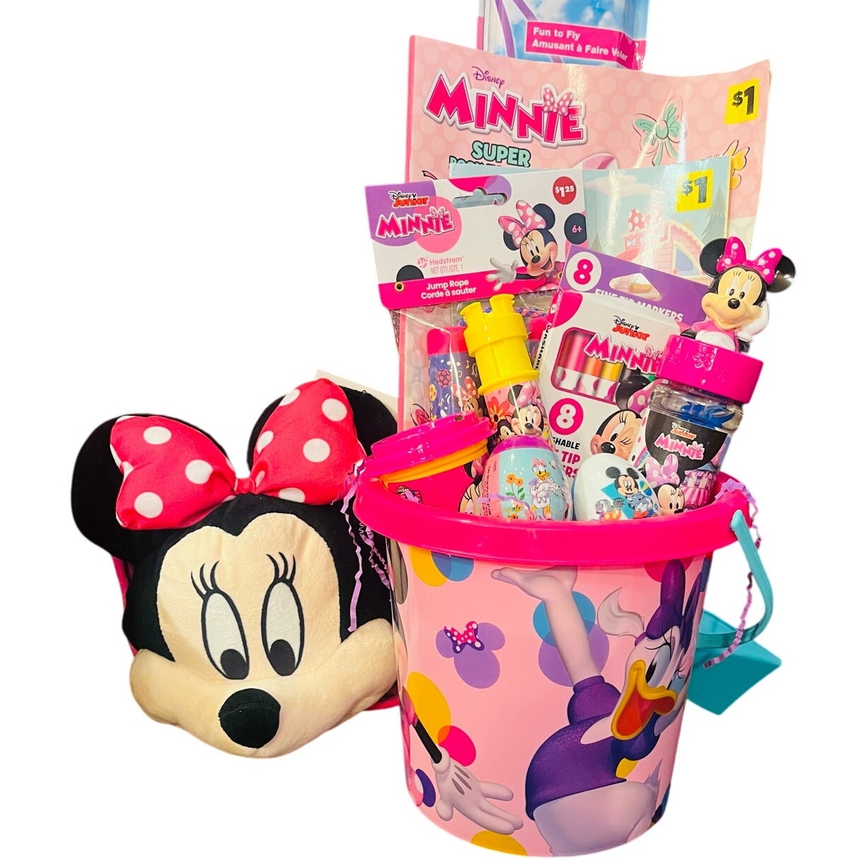 Minnie Mouse adorable Easter bundle crossover purse, 26 inch kite, two books