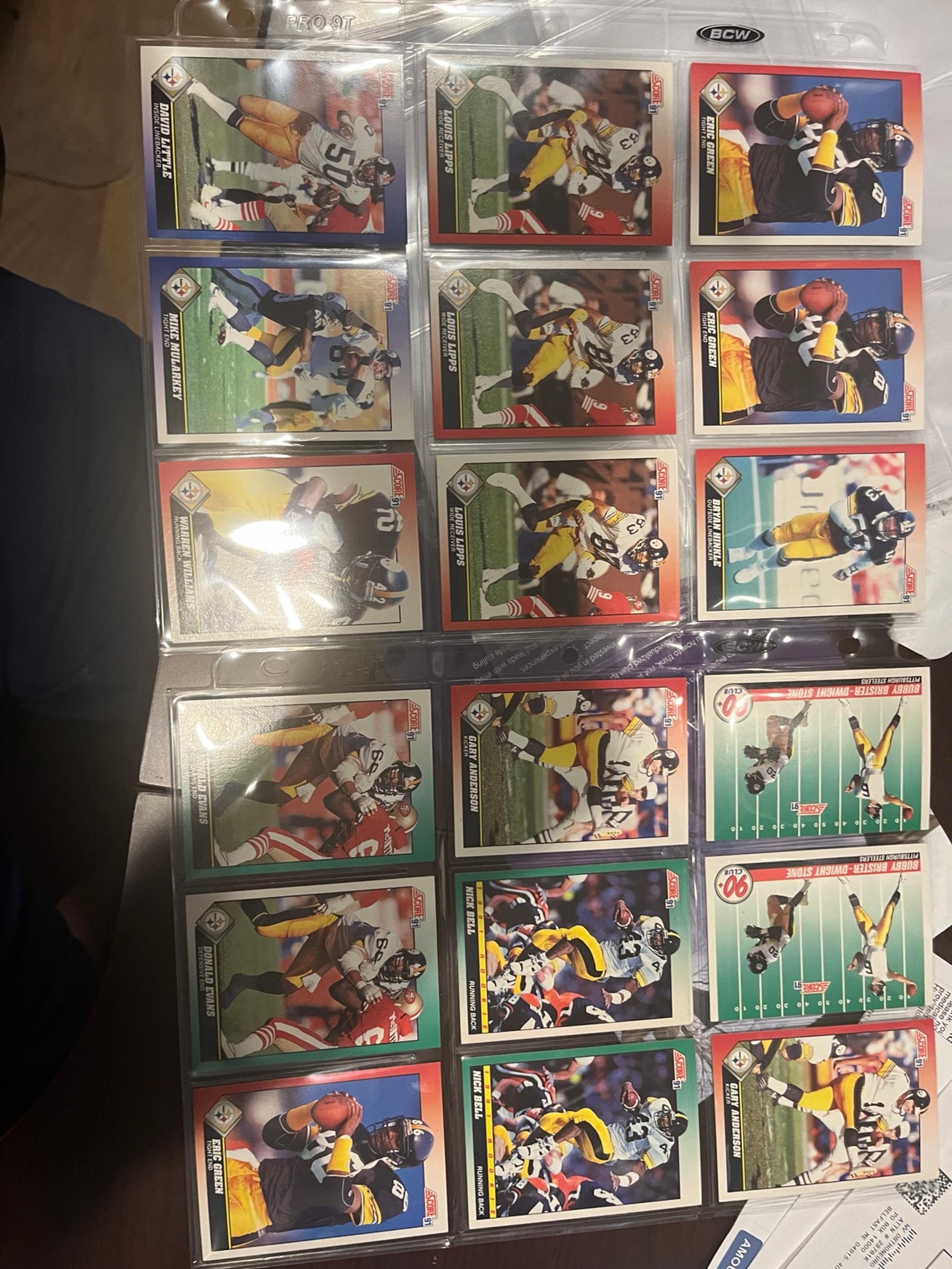 1991 Score Pittsburgh Steelers Cards