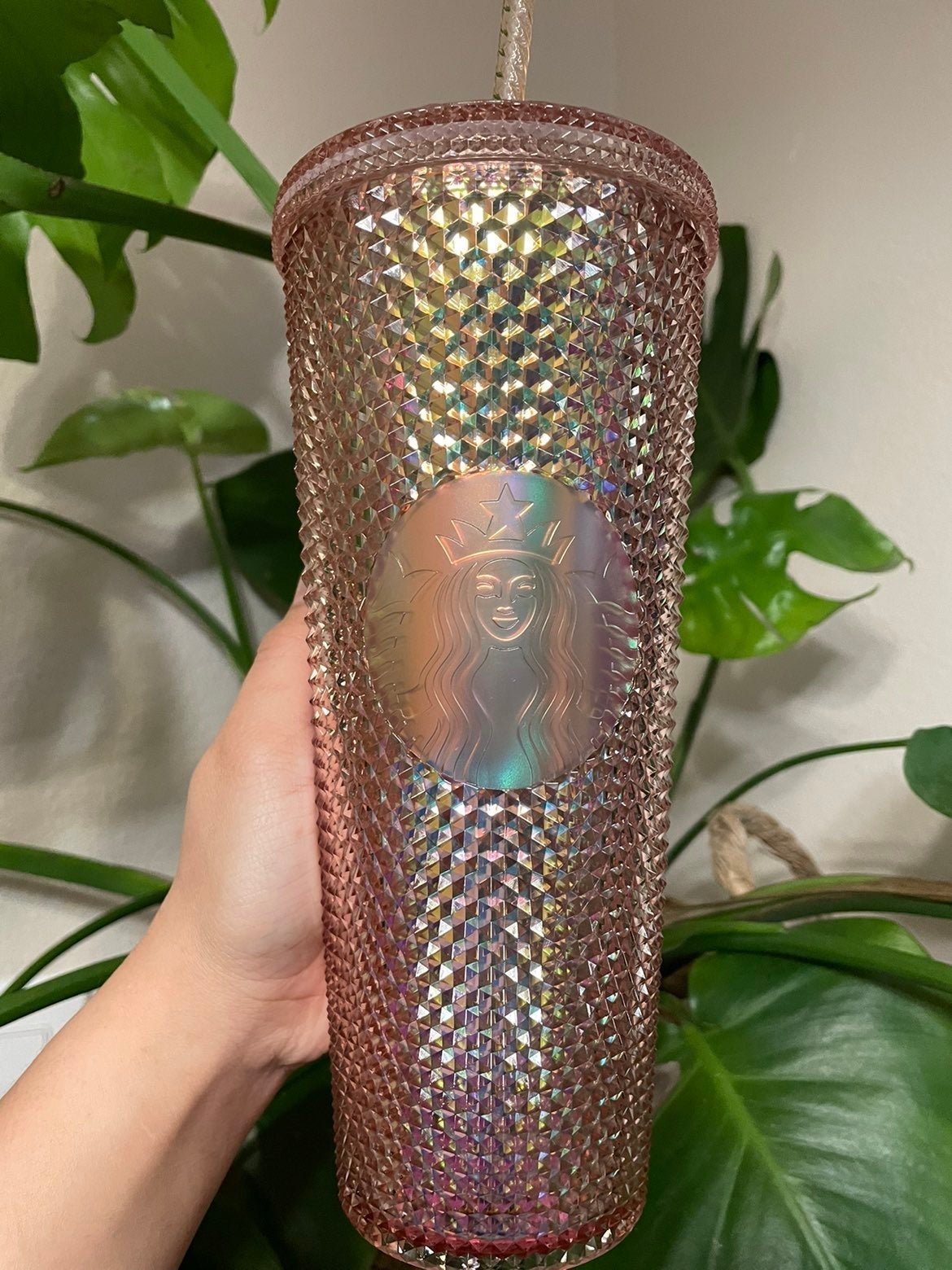 Starbucks rose gold studded