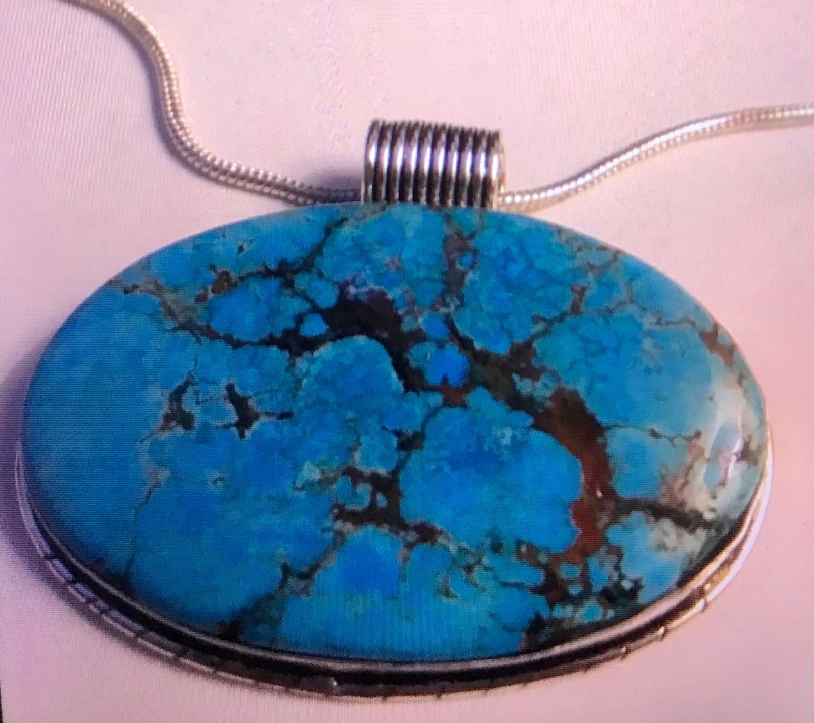 Stunning 925 Sterling Silver Turquoise Necklace