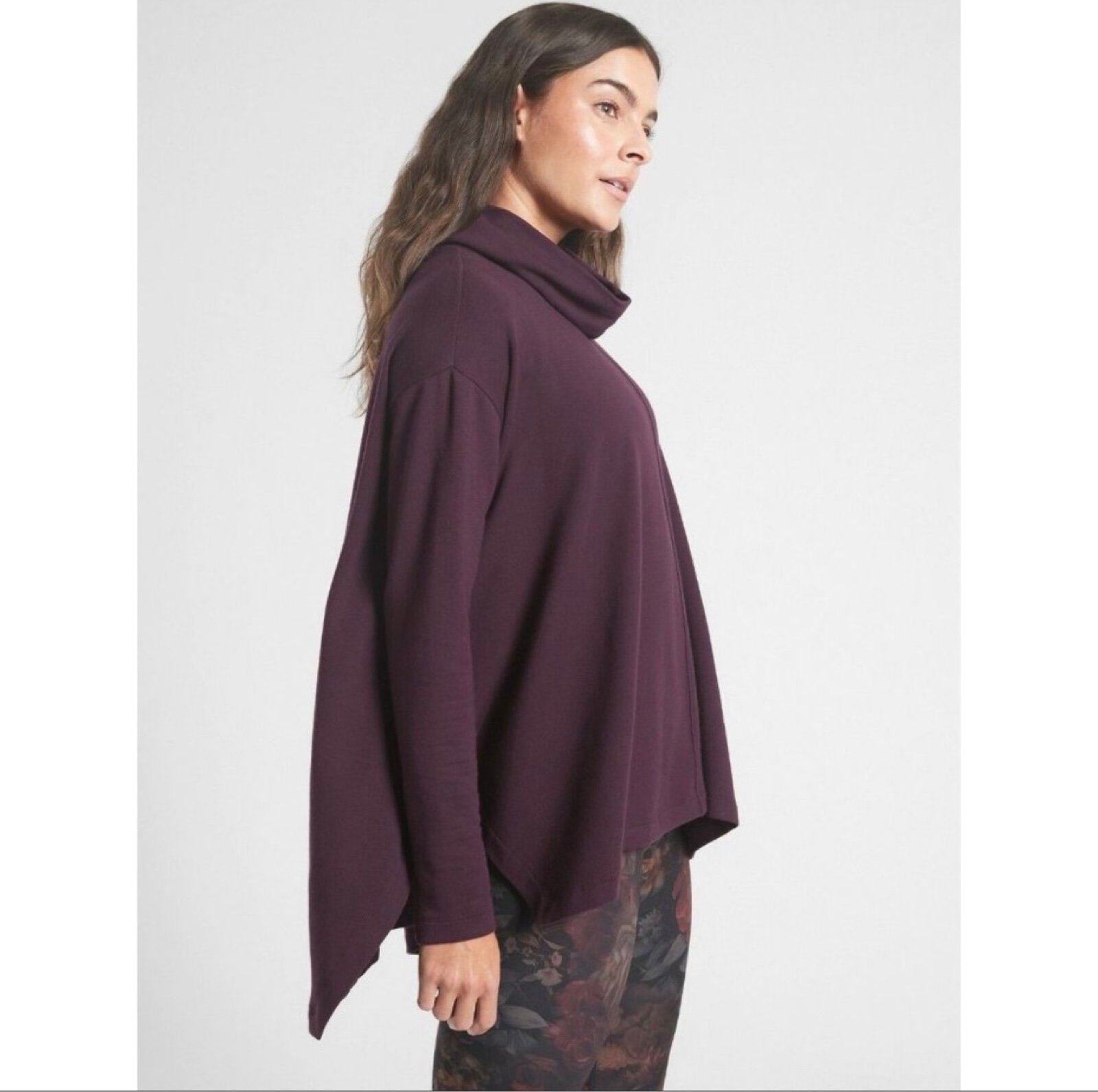 Athleta Ethereal Brushed Funnel Neck Pullover Sweater