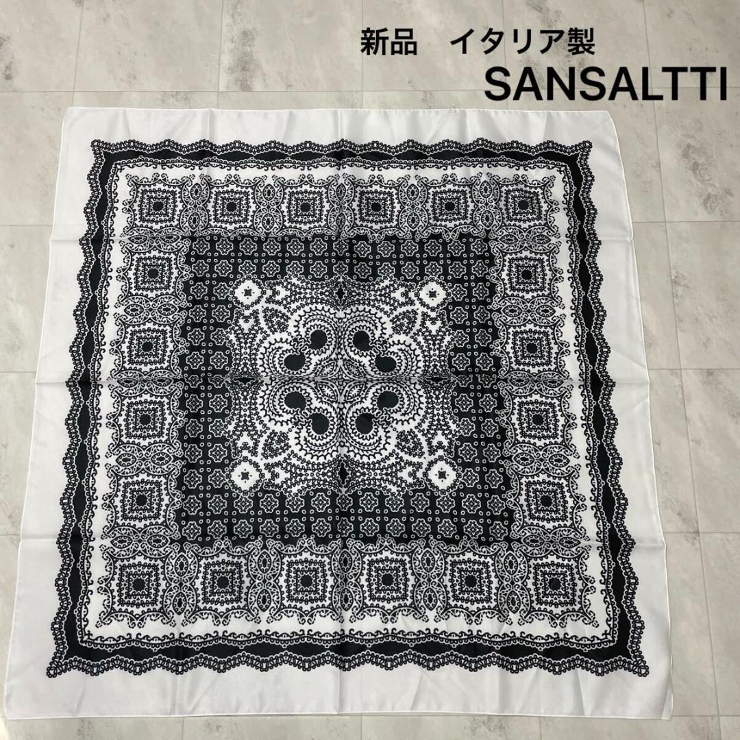 Brand New Italian San Salti Scarf, All-Over Pattern Bandana, Original Price 7500, Large Size