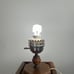 Vintage Milk Glass White Table Lamp with Wood Base - 12 Inches