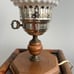 Vintage Milk Glass White Table Lamp with Wood Base - 12 Inches
