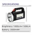 Spotlight Flashlight Rechargeable, Super Bright, Solar, Water-Resistan t, 7 Mode