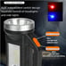 Spotlight Flashlight Rechargeable, Super Bright, Solar, Water-Resistan t, 7 Mode