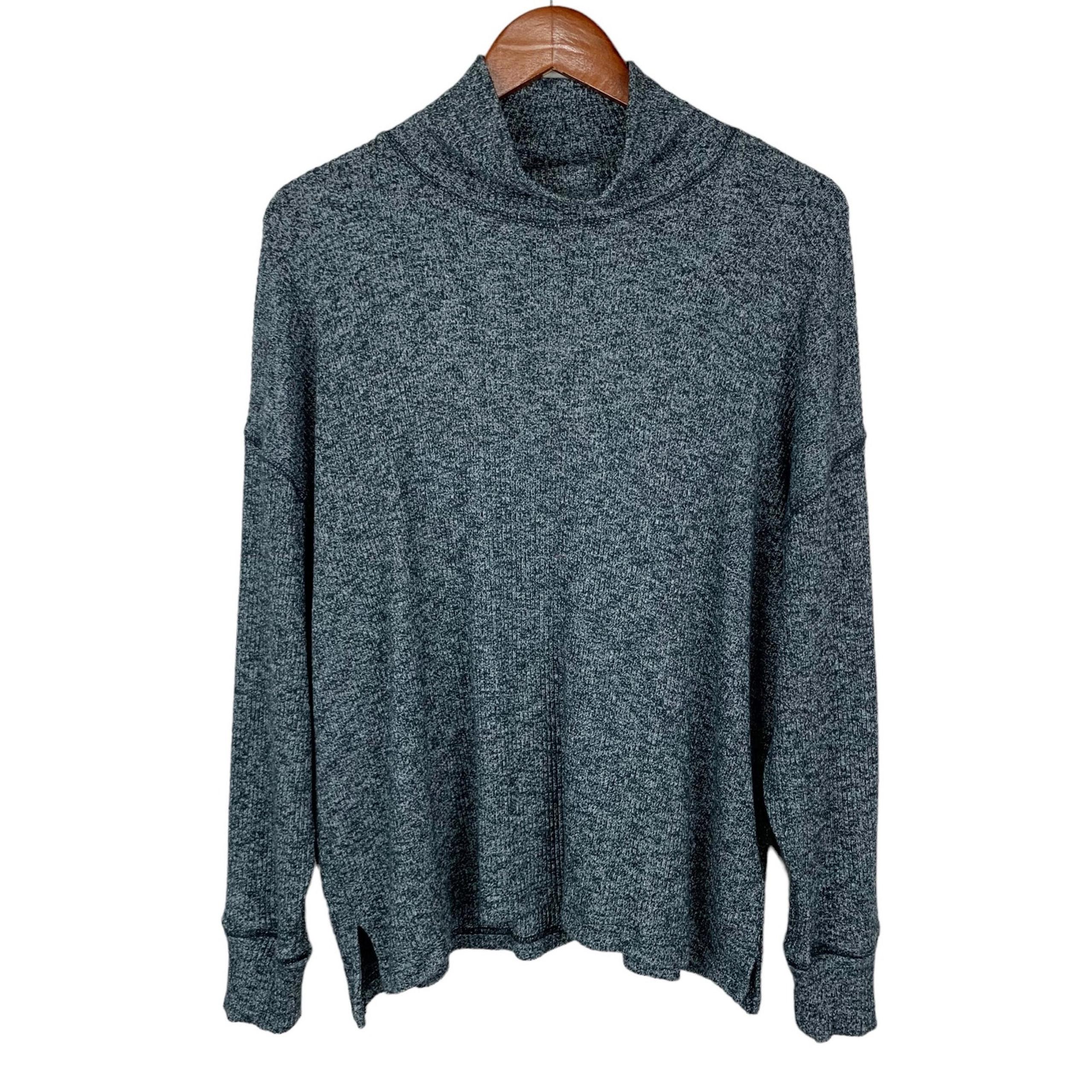 J Crew Sweater Turtleneck Fine Rib Relaxed Fit Long Sleeve Top Grey Women’s L