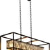 Crystal Chandeliers for Dining Room, Rectangle 6-Light Modern Farmhouse Chandeli