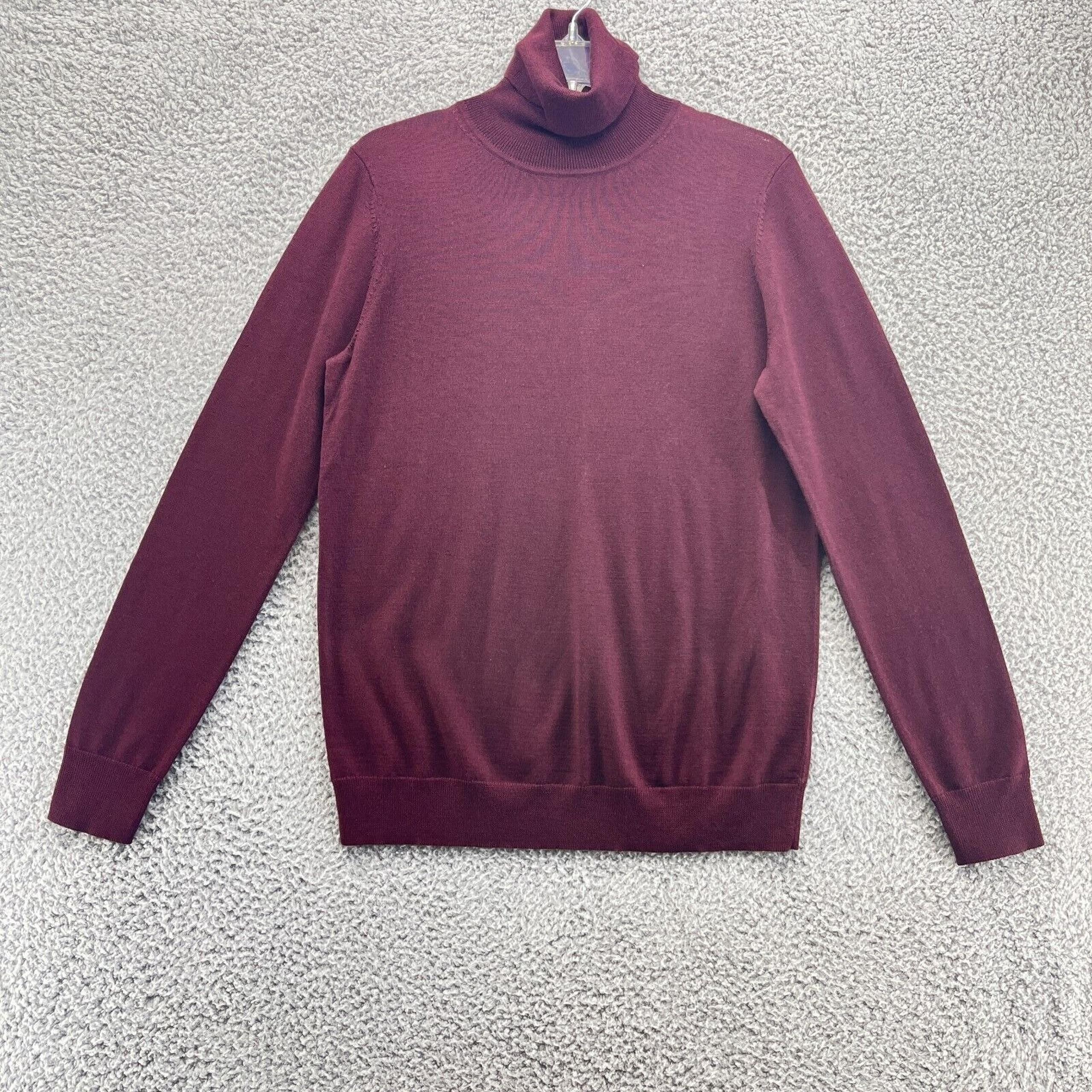 Uniqlo Top Womens Large Red Wool Turtle Neck Long Sleeve Casual New