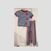 Little English Anchors Tee With Check Summer pants size 6
