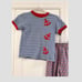 Little English Anchors Tee With Check Summer pants size 6