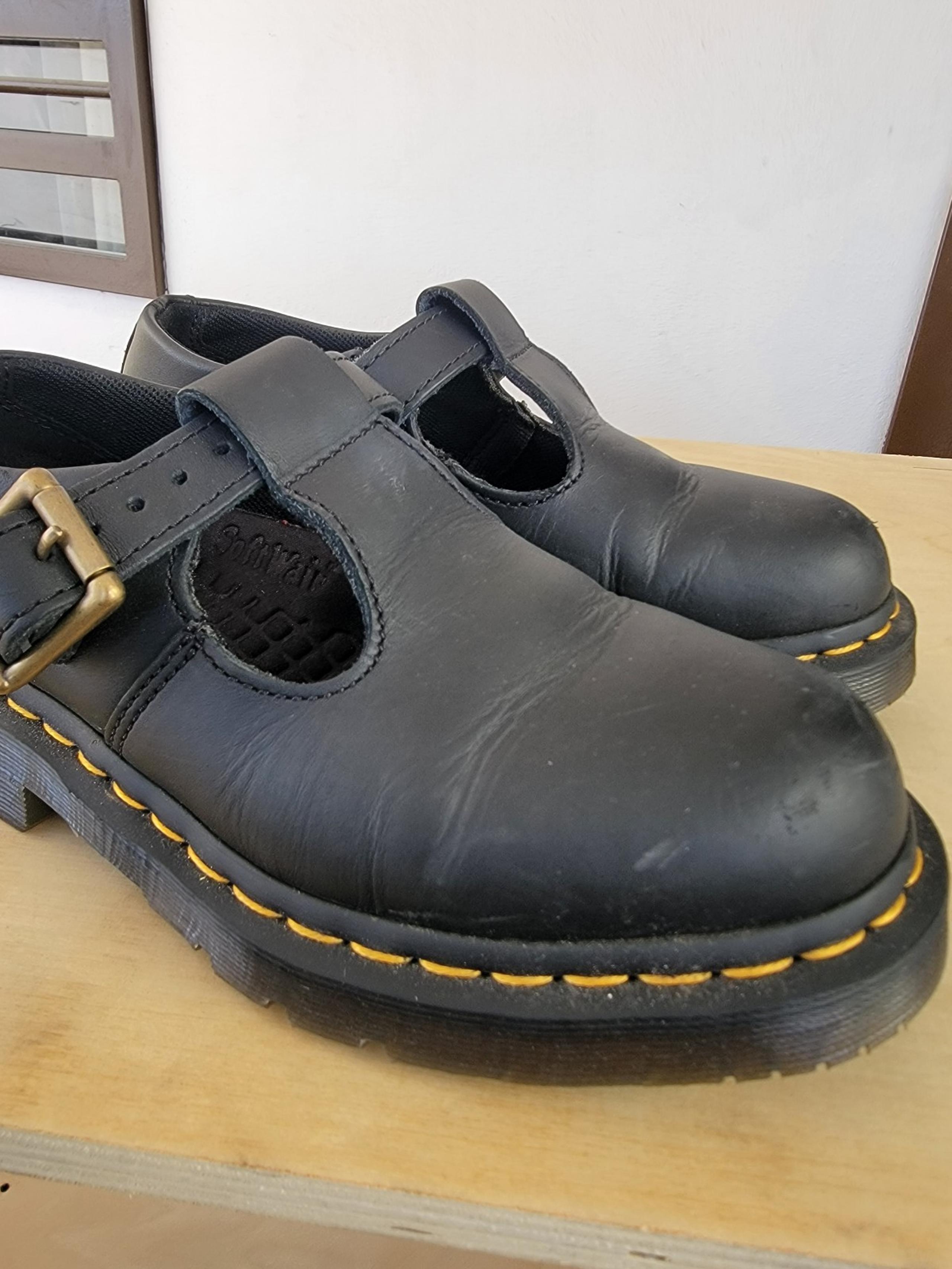Black Dr. Martens 8065 Smooth Leather Mary Jane Women’s Size 6 Comfort Rare