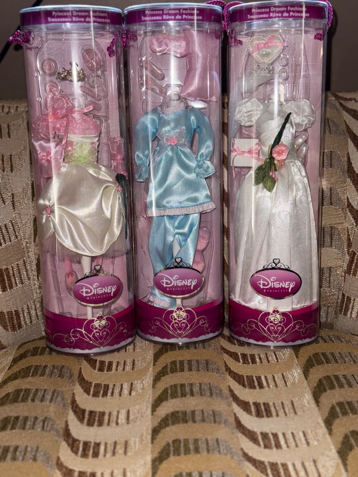 VINTAGE (purchased 2002?) Disney princess dream fashions-Complete set of 3 (NIB)