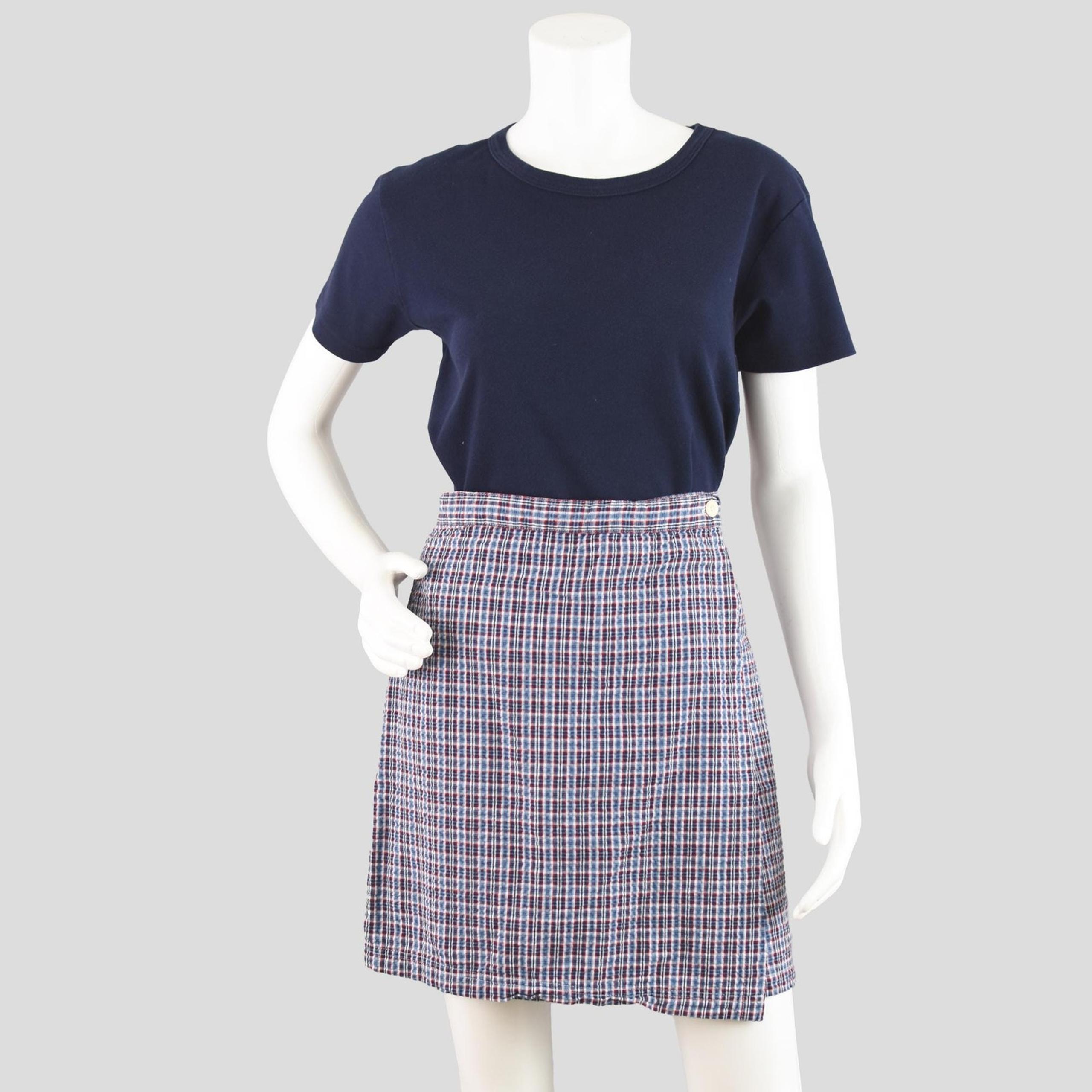 Vintage 90s Seersucker Wrap Skorts, Red White & Blue, Women's 30 - 32" Waist