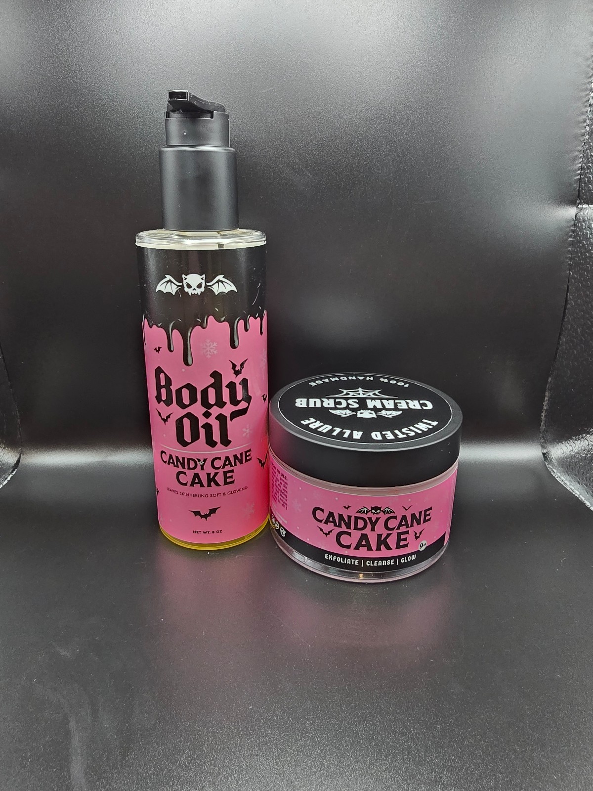 Twisted Allure Candy Cane Cake LUXURY LINE Body Oil & Cream Scrub BUNDLE