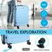 Luggage Hard Shell Lightweight Suitcase PC ABS with 4 Universal Wheels TSA Lock