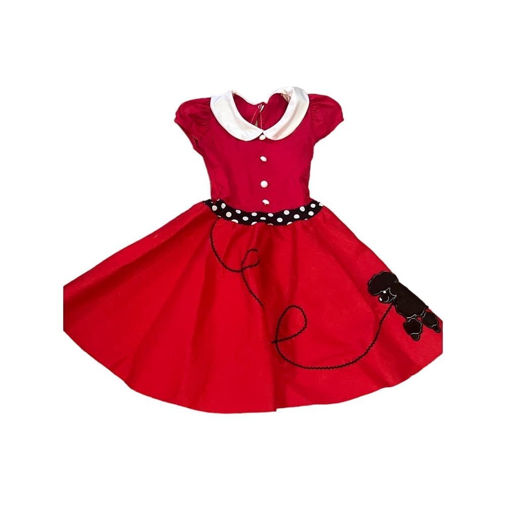 Weissman Girls Red Poodle Skirt Dance Costume Sz Large Child LC