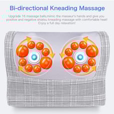 Neck and back massager with heat